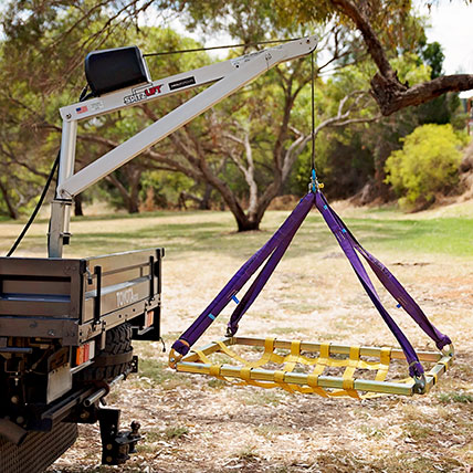 Crane on vehicle